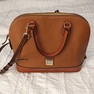 Dooney & Burke pebble grain leather zip satchel